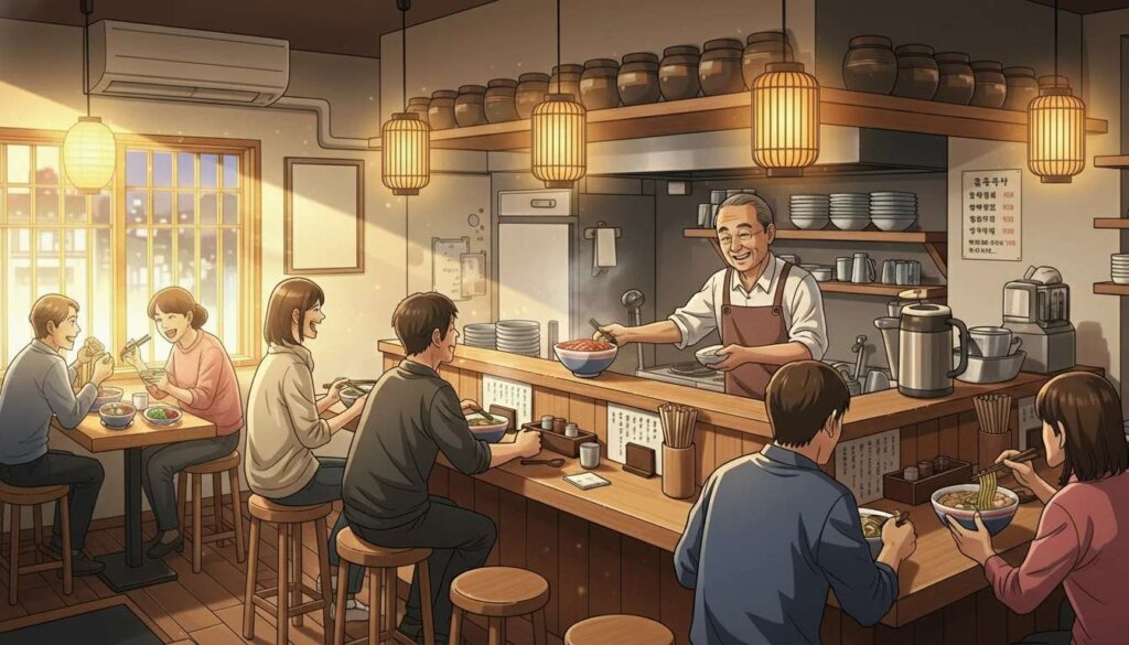 식당손님에게 긍정적으로 대하기